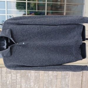 Vintage Glen Royal Sweater Heathered Gray 100% Cashmere, button, Knit Sz M EUC